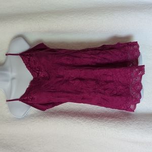 Lace Trim Layering Tank, Adjustable, Size Large